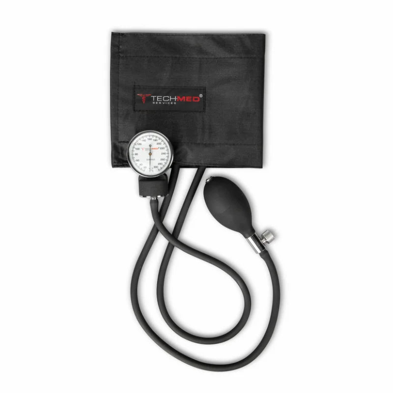 TechMed Deluxe Sphygmomanometer Adult, LG, Black, 1/ea