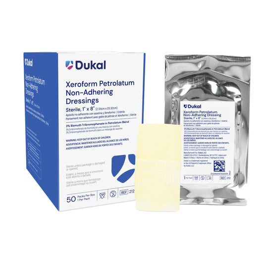 Dukal Xeroform Petrolatum Impregnated Dressing Strip 1 X 8 Inch Sterile 50/bx