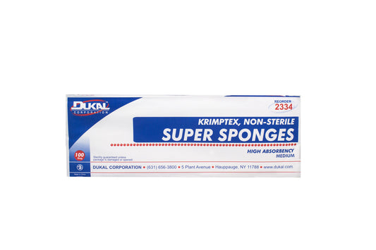 Dukal Krimptex Super Sponge Medium 32ply, Non-Sterile, NS 100/bg, 6bg/cs (600 units)