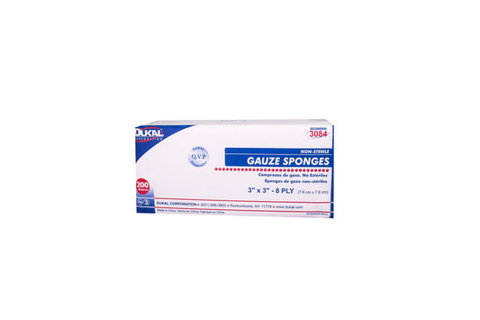 Dukal Gauze Sponge 3" x 3", 8-ply, Non-Sterile, 200/bg 20 bg/cs (4,000 units)