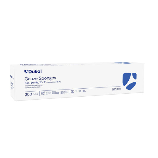 Dukal Gauze Sponge 2" x 2", 12ply, Non-Sterile, 200/bg, 40bg/cs (8,000 units)