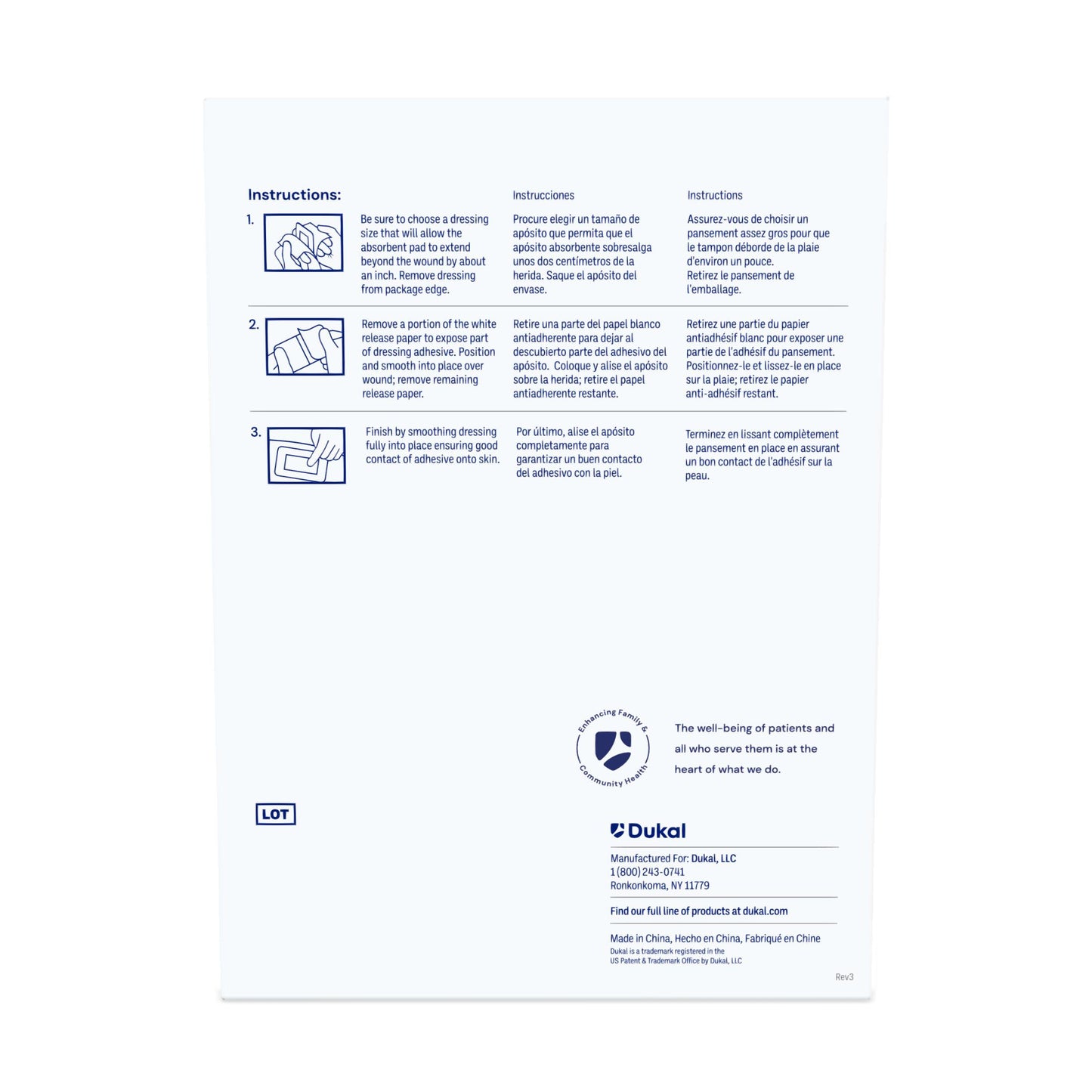 Dukal Non-Woven Island Dressing, 4" x 5", Sterile, 25/bx, 8bx/cs
