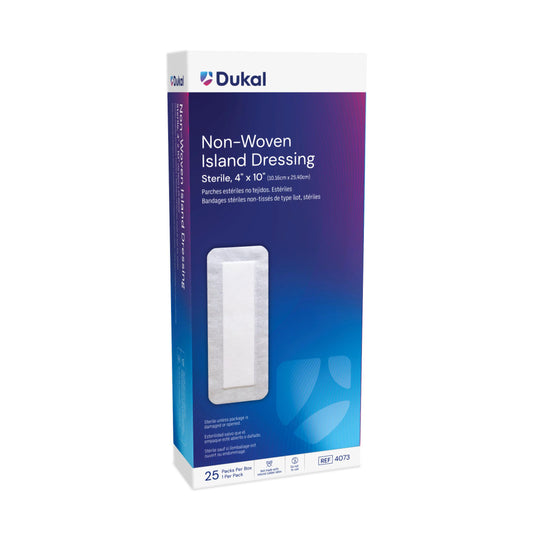 Dukal Non-Woven Island Dressing, 4" x 10", Sterile, 25/bx, 4bx/cs