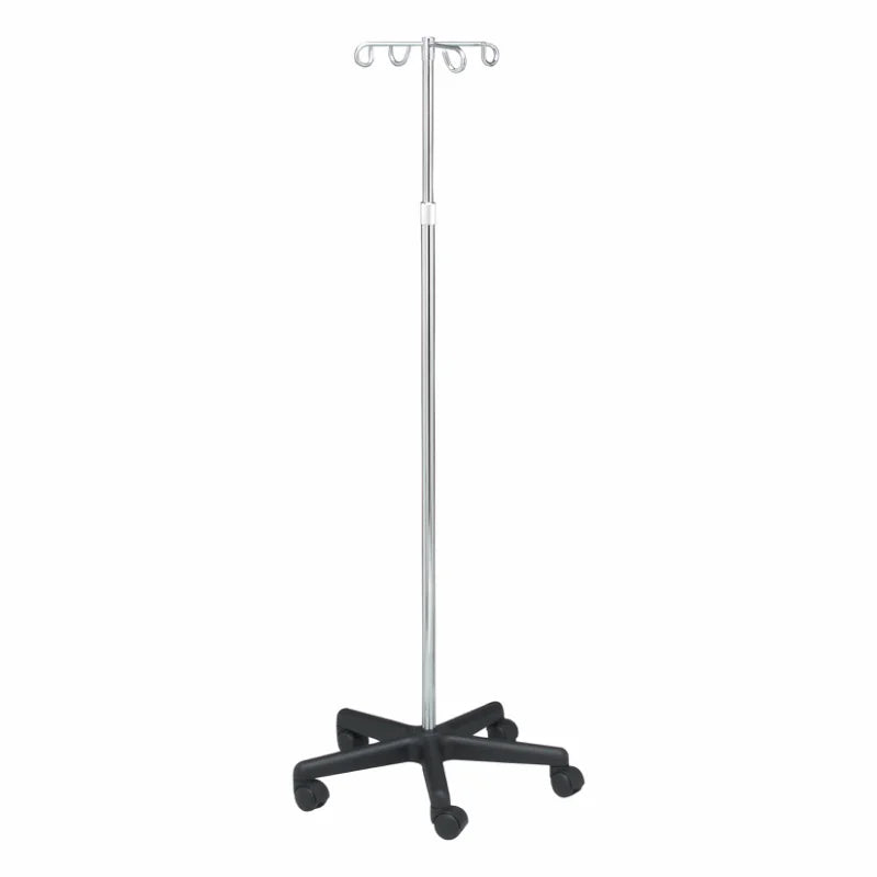 Tech-Med IV Stand, 4 Hook, 5 leg base, 1/ea