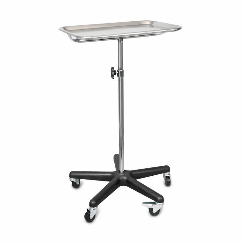 Tech-Med Mayo Stand, 5 Casters, 12-1/2" x 19" Tray, 1/ea