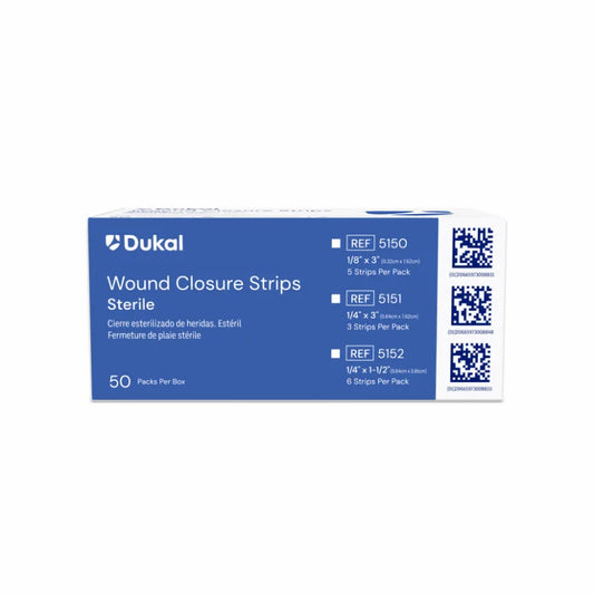 Dukal Sterile Wound Closure Strip 1/8" x 3", 5pk,50pks/bx,4bx/cs