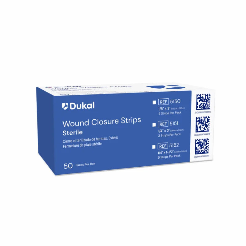 Dukal Sterile Wound Closure Strips, 1/4" x 3", 3/pk,50pk/bx,4bx/cs