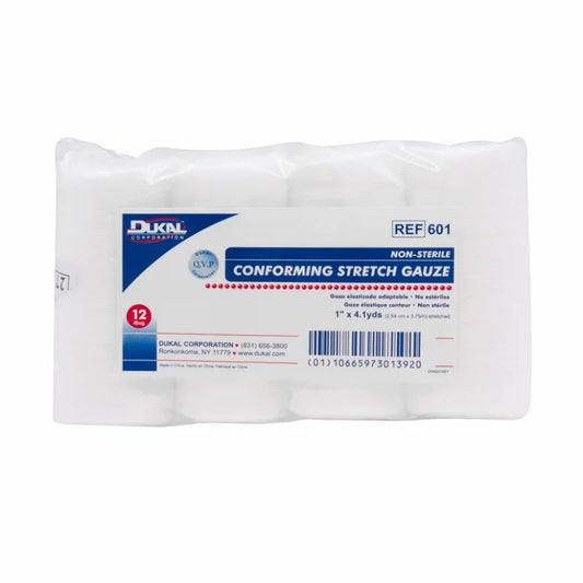 Dukal Non-Sterile Conforming Stretch Gauze 1" x 4.1 yd, 12/bg 8 bg/cs