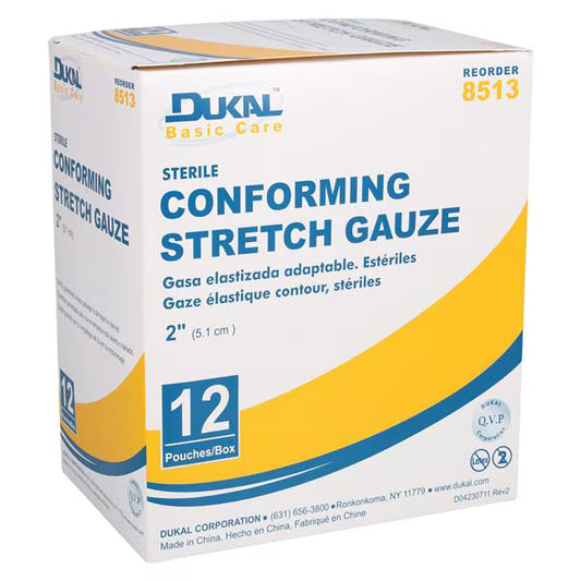 Dukal Conforming Stretch Gauze 2" Sterile, 12/bx, 8bx/cs