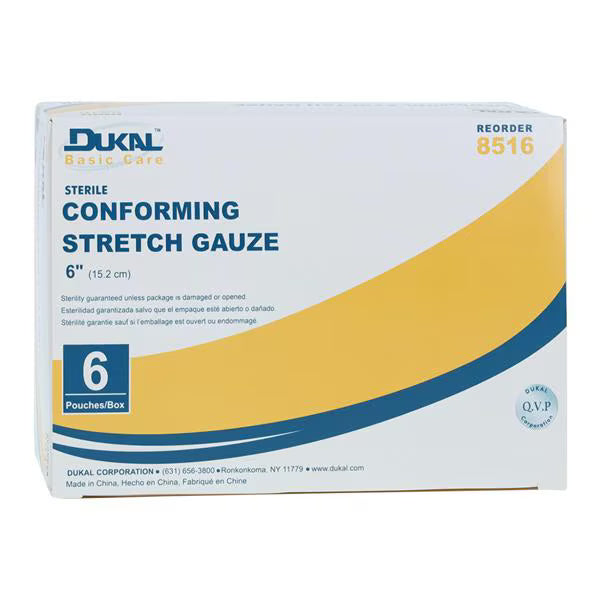 Dukal Conforming Stretch Gauze 6" Sterile, 6/bx, 8bx/cs