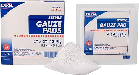 Mesh Gauze Pad 2" x 2" 12 Ply, Sterile Square, 1/pk,100/bx, 12bx/cs