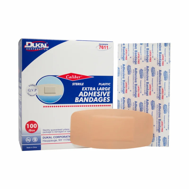 Dukal Sterile Plastic Adhesive Bandages 2" x 4", XL, 100/bx, 24bx/cs