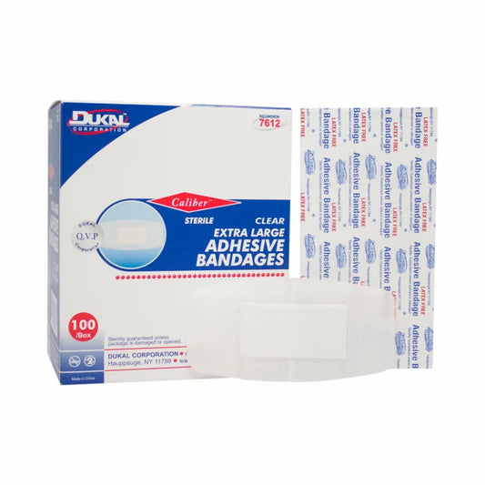Dukal Sterile Sheer Adhesive Bandages 2" x 4", XL, 100/bx, 24bx/cs