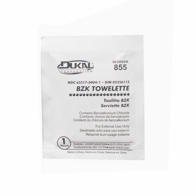 Dukal BZK Towelette 5" x 8", 1200/cs