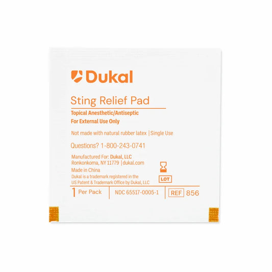 Dukal Non-Sterile Sting Relief Pads, 2-Ply, Medium, Bulk 3/stp, 1500ea/bx, 2bx/cs