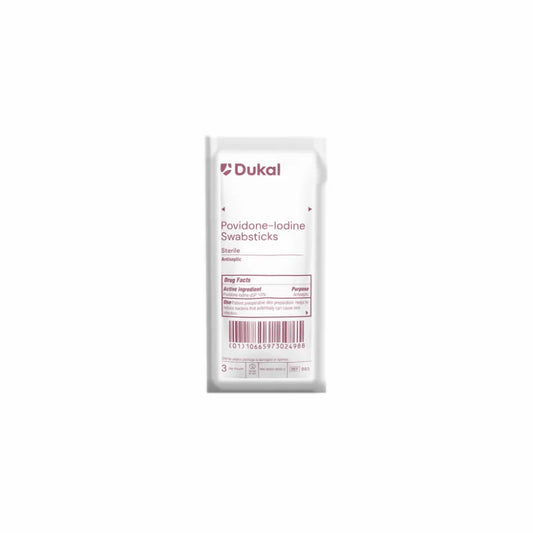 Dukal Sterile Povidone-Iodine Swabsticks, 3/pch, 500pch/cs, BULK