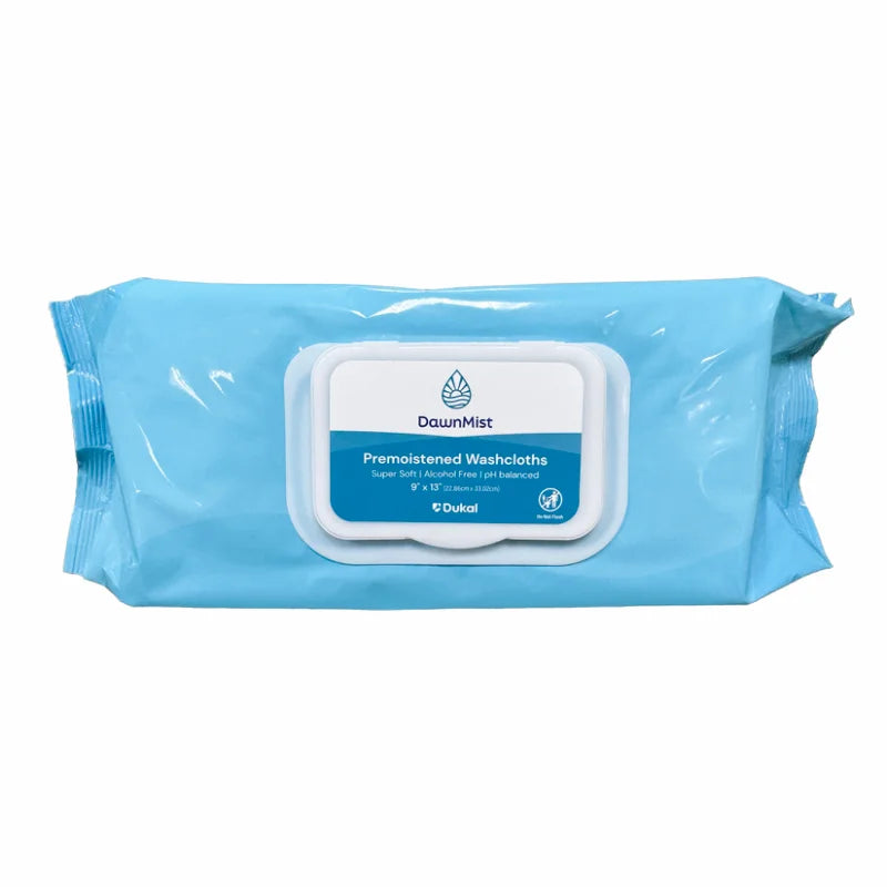 Dukal Premoistened Washcloth w/ Lid 9" x 13", 64/pk, 8 pk/cs (512 Count)