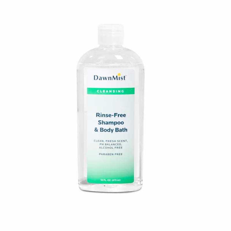 DawnMist Rinse Free Shampoo and Body Bath 16 oz, 12/cs