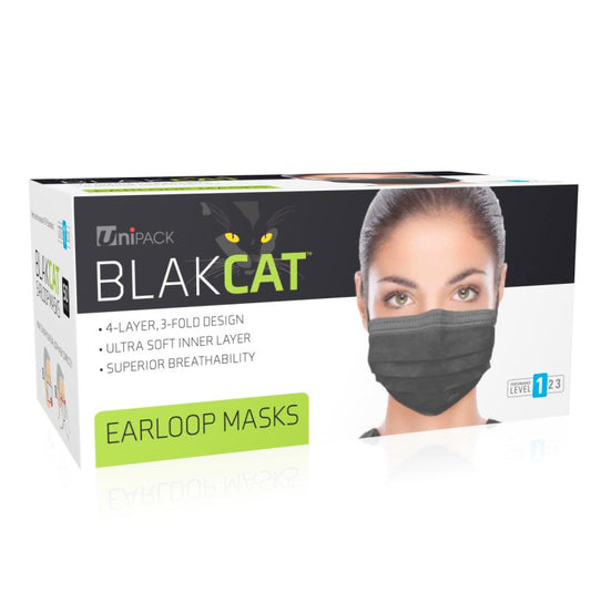 UniPack BlakCat Level 1 Ear-Loop Black, 50/bx, 6bx/cs
