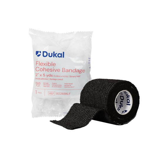 Dukal Cohesive Bandages Black 2"x 5yd, Non-Sterile, 1/pk, 36 rl/bx