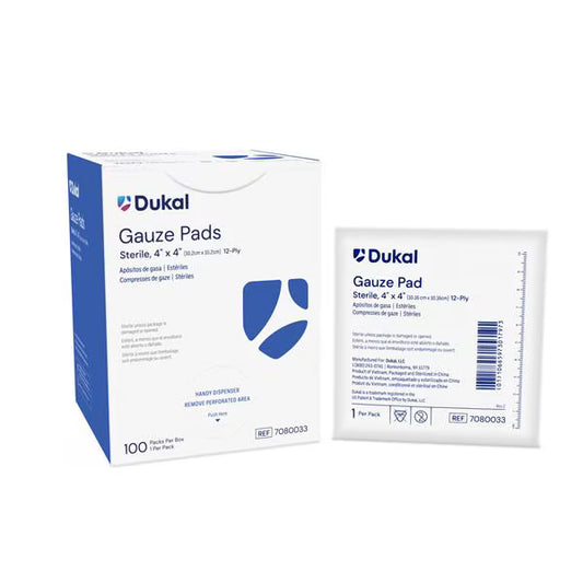 Mesh Gauze Pad 4" x 4" 12 Ply Sterile Square, 1/pk,100/bx, 12bx/cs