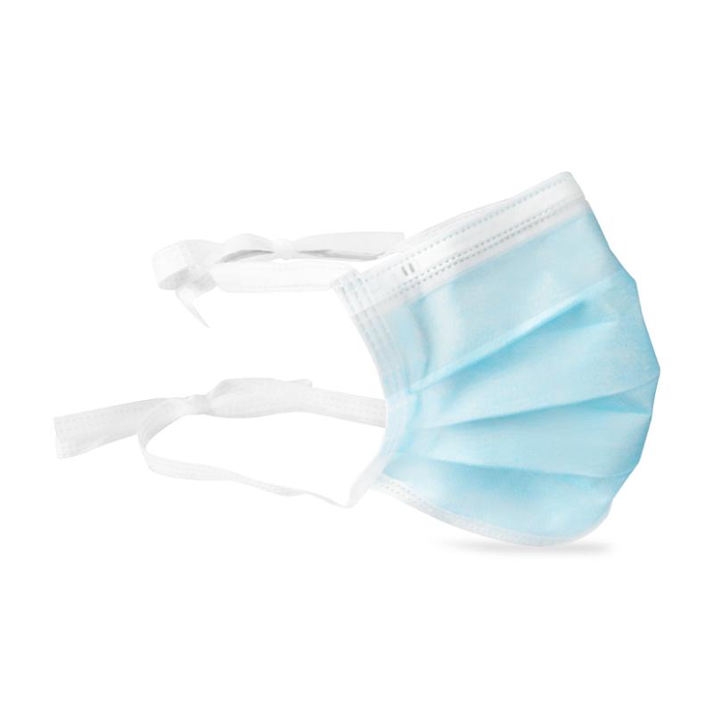 Dukal Anti-Fog Surgical Mask with Tie 3-Ply, Blue, 50/bx, 6bx/cs