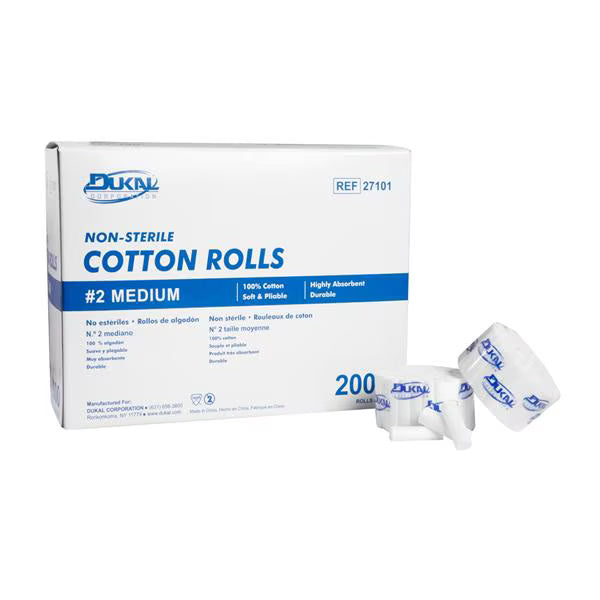 Dukal Cotton Roll 1-1/2" x 3/8" Non Sterile, 2000 rl/bx, 12bx/cs (24,000 count)