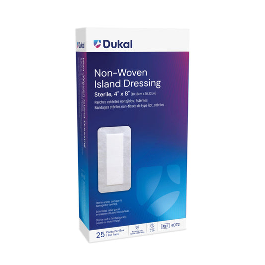 Dukal Non-Woven Island Dressing, 4" x 8", Sterile, 25/bx, 4bx/cs