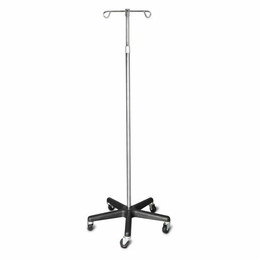 Tech-Med IV Stand, 2 Hooks, 5 Casters, 1/ea