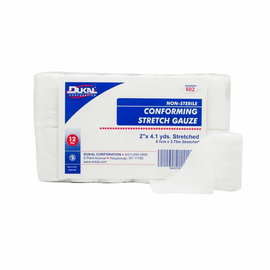 Dukal Non-Sterile Conforming Stretch Gauze 2" x 4.1 yd, 12/bg 8 bg/cs