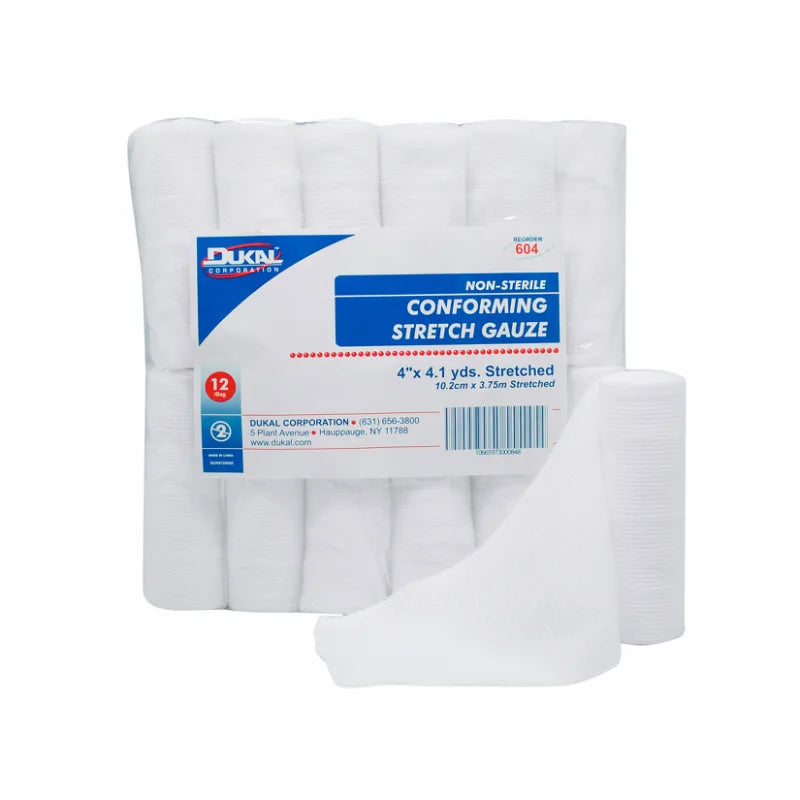 Dukal Non-Sterile Conforming Stretch Gauze 4" x 4.1 yd, 12/bg 8 bg/cs