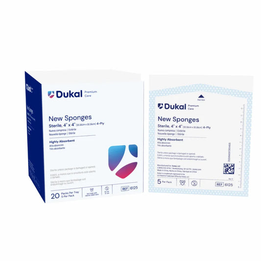 Dukal Sterile New Sponge 4" x 4", 4-Ply, 5/pk 20pk/bx 8bx/cs