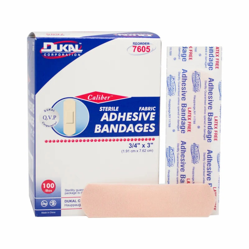 Dukal Sterile Fabric Adhesive Bandages 3/4" x 3", 100/bx, 24bx/cs