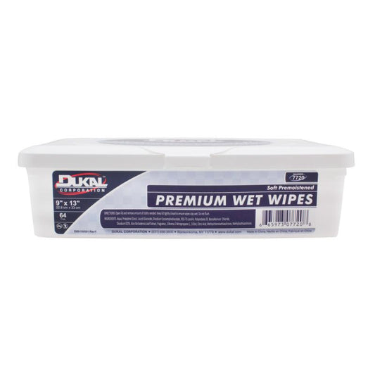 Dukal Adult Premium Wet Wipes 9" x 13", 64/tub 8tub/cs