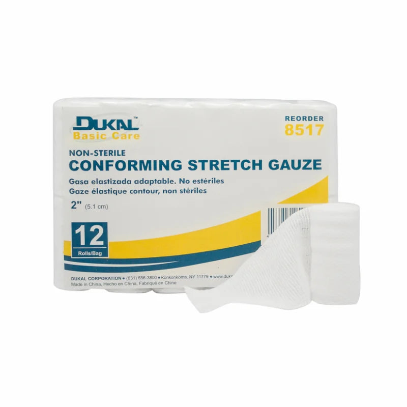 Dukal Non-Sterile Basic Care Conforming Stretch Gauze 2", 12rl/bg 8bg/cs