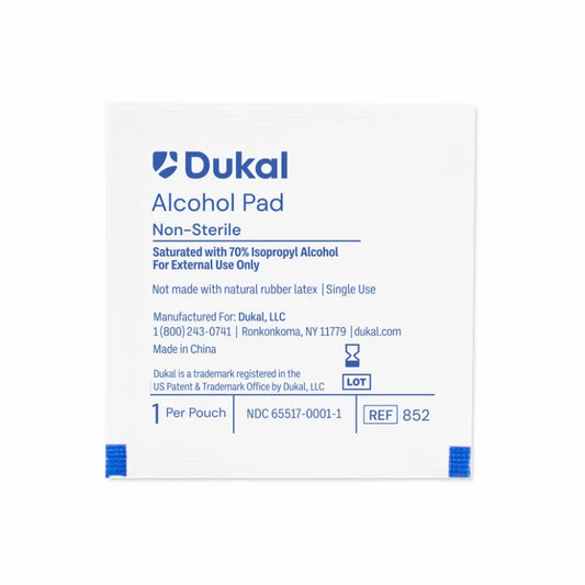 Dukal Non-Sterile Alcohol Pad, 2-Ply, Medium, 1000/bx, 4bx/cs