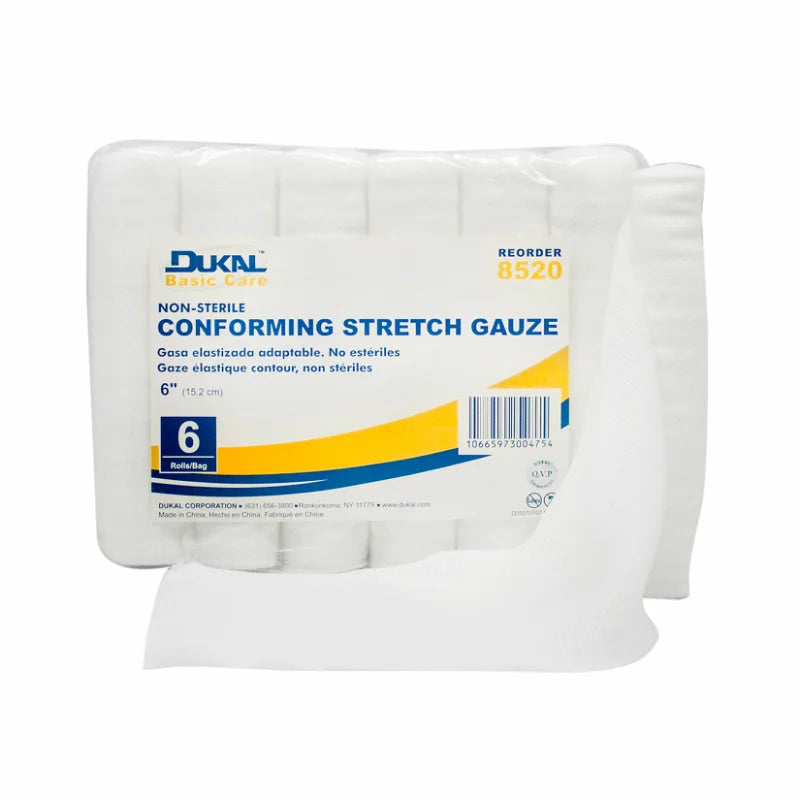 Dukal Non-Sterile Basic Care Conforming Stretch Gauze 6", 6rl/bg 8bg/cs