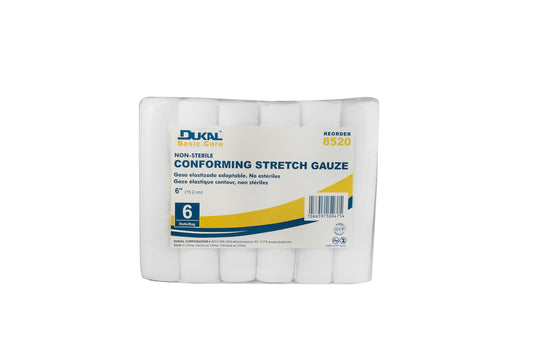 Dukal Basic Conforming Stretch Gauze 6" Non-Sterile, 6rl/bg 8bg/cs