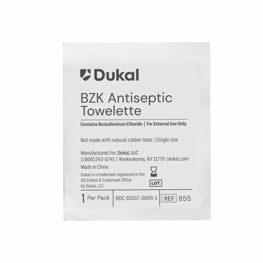 Dukal BZK Antiseptic Towelette 5" x 8", 1/pch 1000/cs BULK