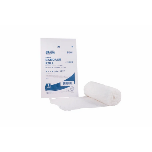 Dukal Sterile Basic Care Fluff Bandage Roll 4" x 4.5 yds, 3-Ply, 1/pk, 100 pk/cs