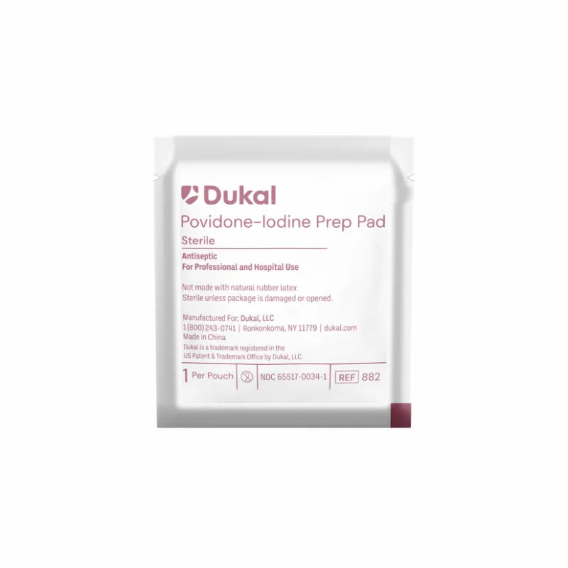 Dukal Sterile Povidone-Iodine Prep Pad, 1/pch, 4000pch/cs BULK