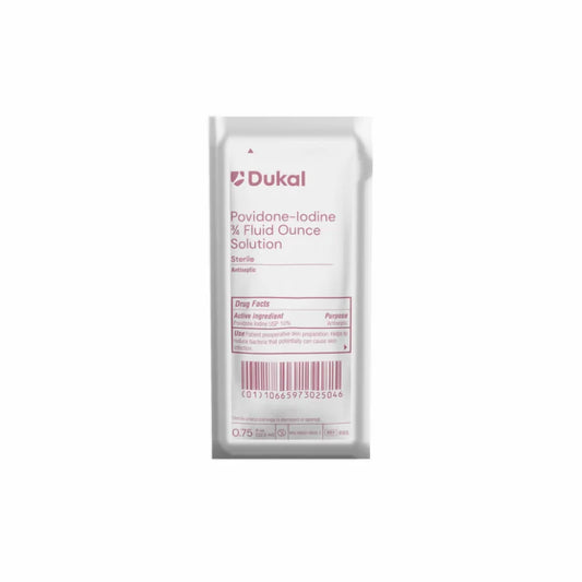 Dukal Sterile Povidone-Iodine Solution, 3/4 fl oz, 1/pch, 500pch/cs BULK