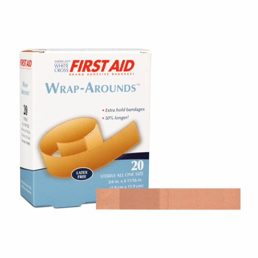 AWC Sterile Lightweight Fabric Adhesive Bandages 3/4" x 4-11/16", St, 20/bx, 24bx/cs