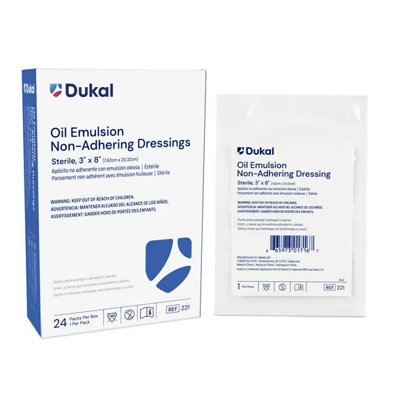 Dukal Oil Emulsion Dressing 3" x 8" Sterile 1/pk 24/bx