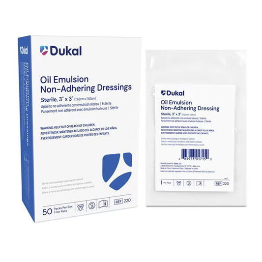 Dukal Oil Emulsion Nonadhering Dressing 3" x 8" Sterile 3/pk, 36pk/bx
