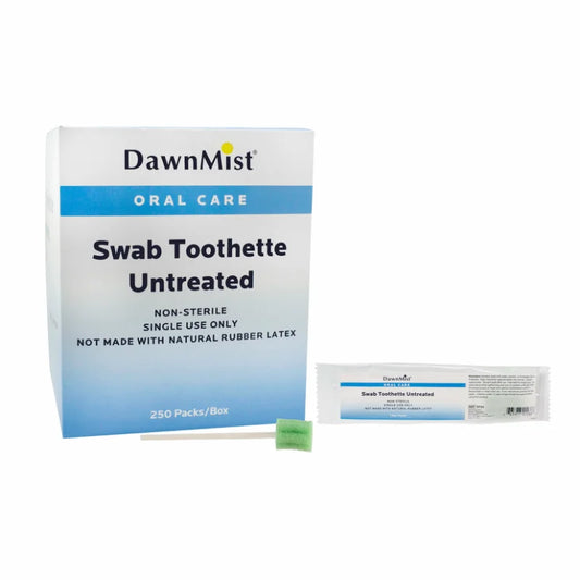 DawnMist Oral Swab Sticks Untreated Non-Sterile, 1/pk, 250 pk/bx, 4 bx/cs